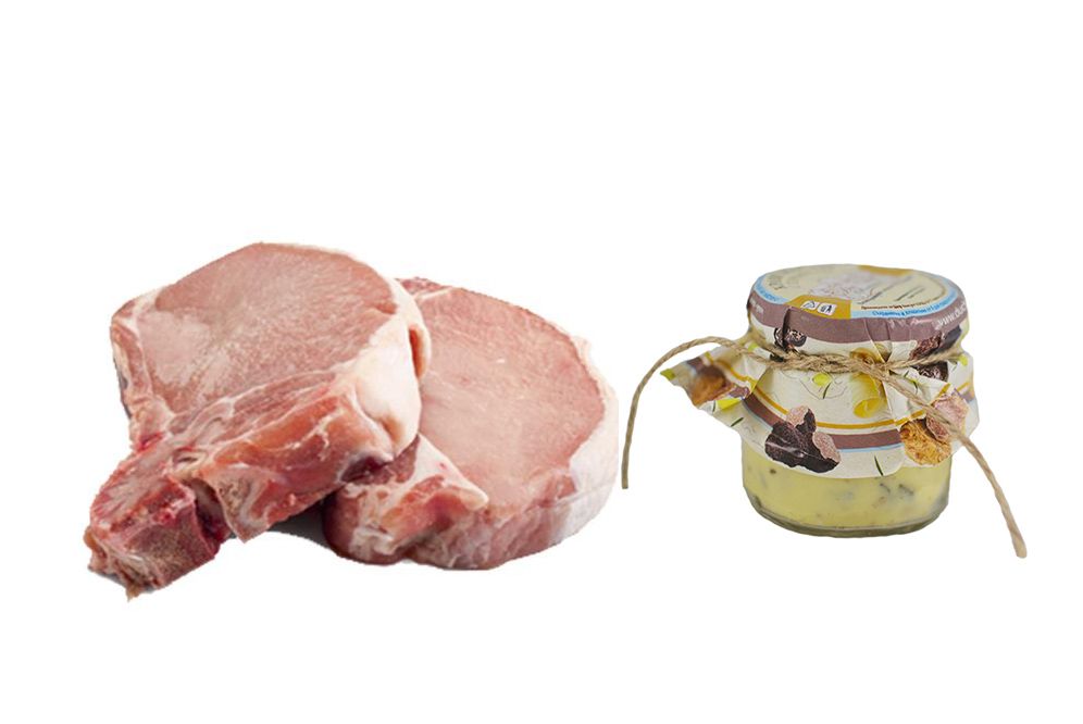Пакет: Котлет с кост, Източнобалканска свиня СММ Комерс + Краве масло с трюфели Du Chef Radichev 80гр