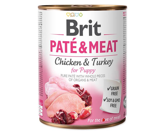 Кучешка храна пастет с пилешко и пуешко Brit Pate & Meat Puppy 400 гр ЗОО