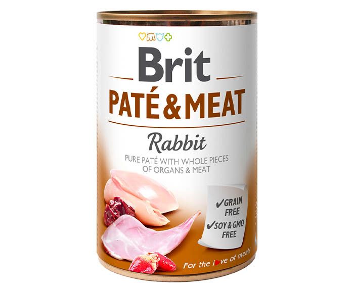 Кучешка храна пастет със заешко Brit Pate & Meat 400 гр ЗОО