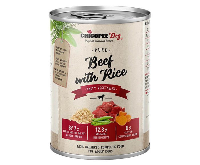 Консерва кучешка храна с говеждо месо и ориз Chicopee Adult 800 г