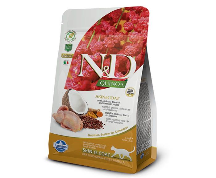 Храна за котки с киноа за козина N&D Quinoa Adult 1.5 кг ЗОО