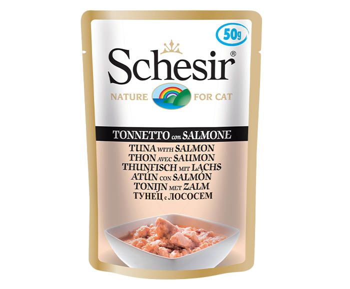 Пауч за котки с риба тон и сьомга Schesir 50 г