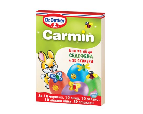 Седефена Боя за Яйца Dr. Oetker Carmin с 3D Стикери 1 бр