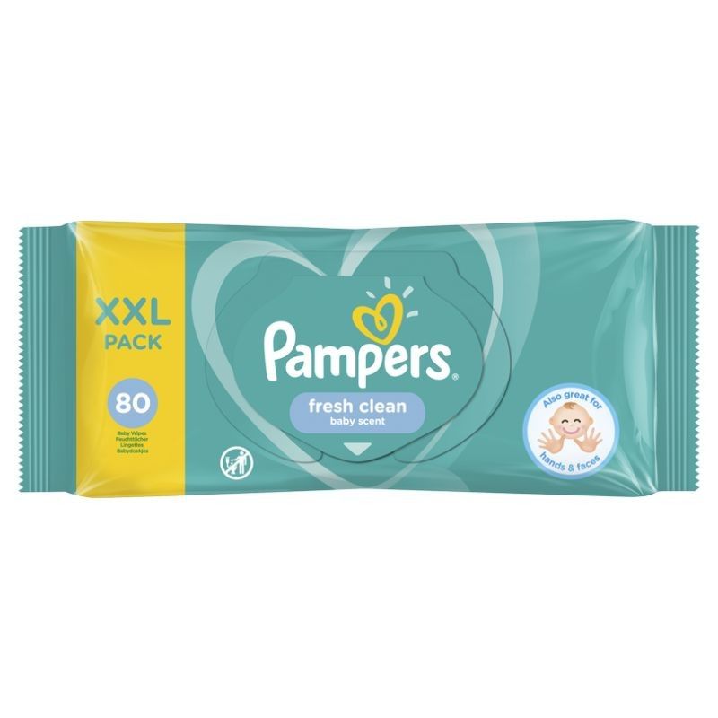 Бебешки Влажни Кърпички Pampers Fresh Clean XLL pack 80 бр