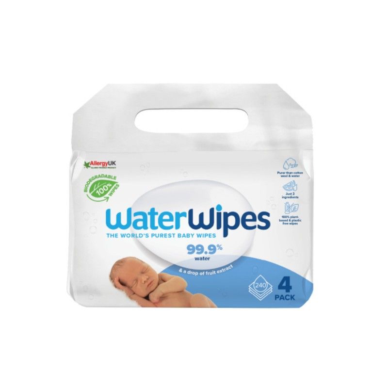 Бебешки Влажни Кърпички WaterWipes Куатро 4 х 60 бр