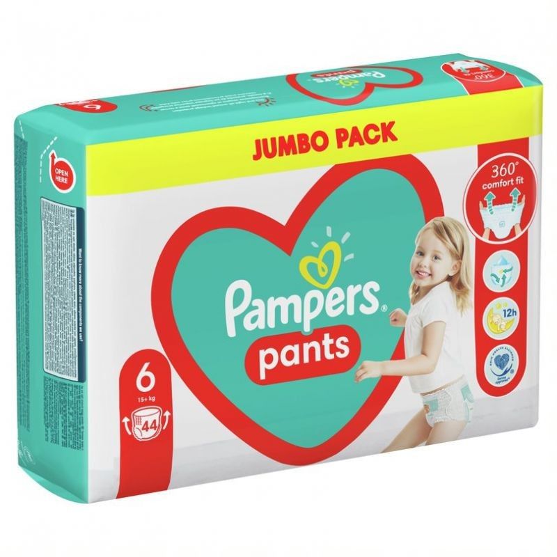 Бебешки Гащички Pampers Jumbo pack S6 XL 15+ кг 44 бр