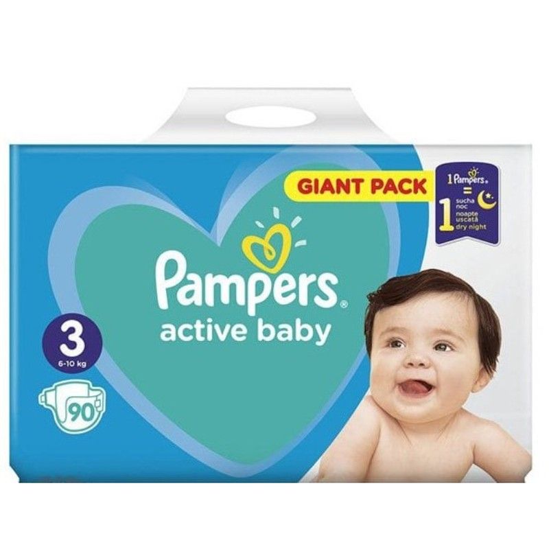 Бебешки Пелени Pampers Active Baby Giant Pack S3 6-10 кг 90 бр