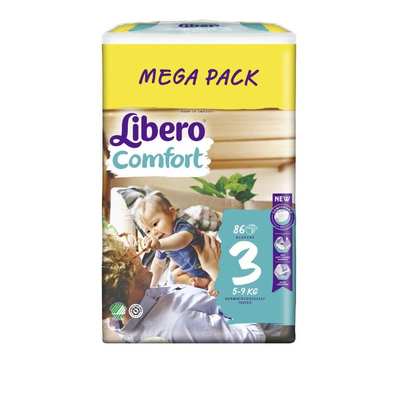 Бебешки Пелени Libero Comfort (3) 5-9 кг Mega Pack 86 бр