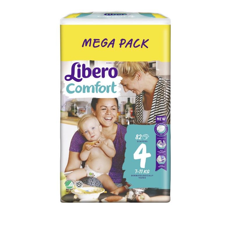 Бебешки Пелени Libero Comfort (4) 7-11 кг Mega pack 82 бр