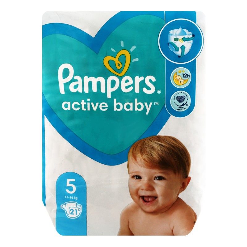 Бебешки Пелени Pampers Active Baby S5 Junior 11-16 кг 21 бр