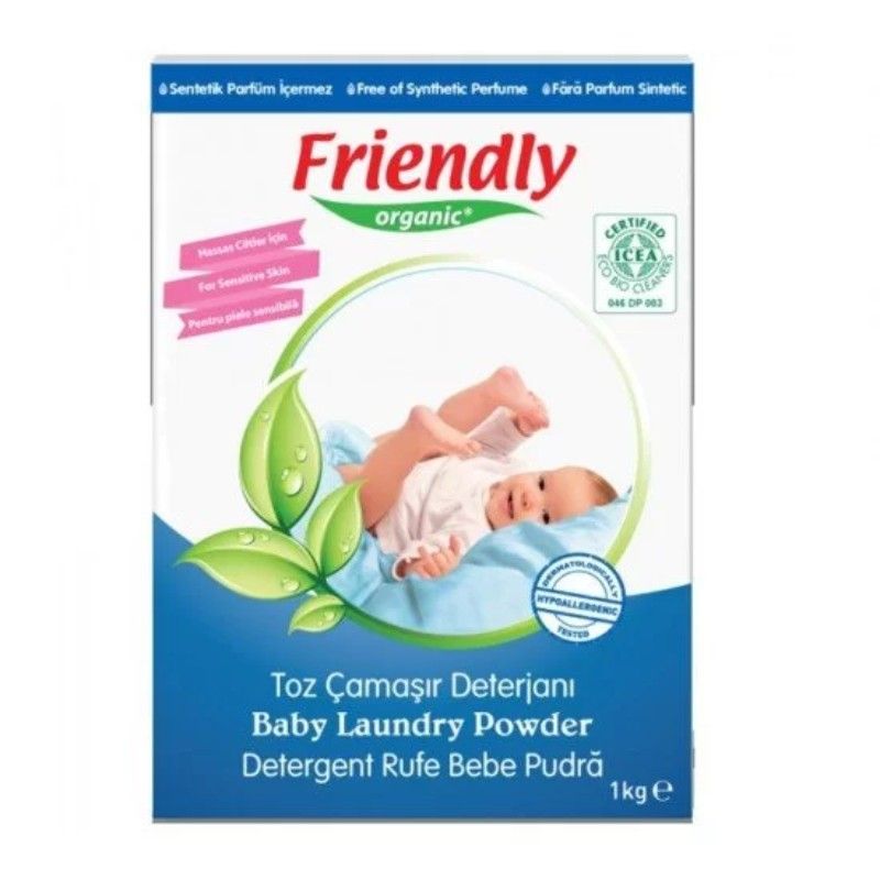 Органичен Прах за Пране Friendly Organic за Бебешки Дрехи 1 кг