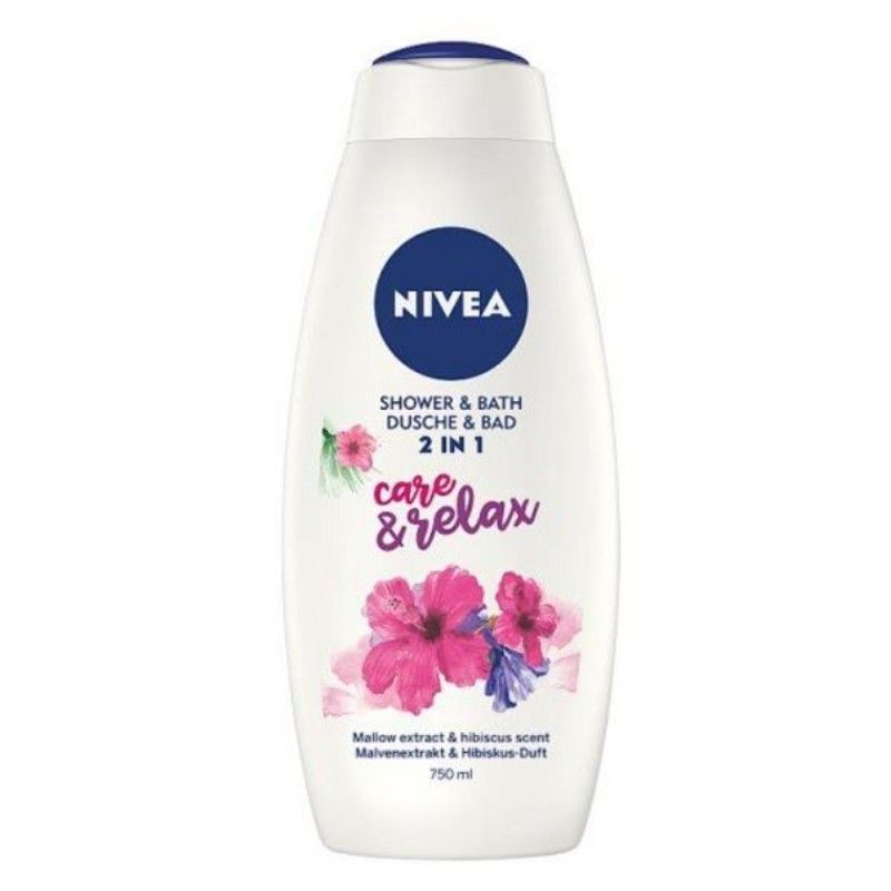 Душ гел и пяна за вана Nivea 2in1 Care & Relax 750 мл