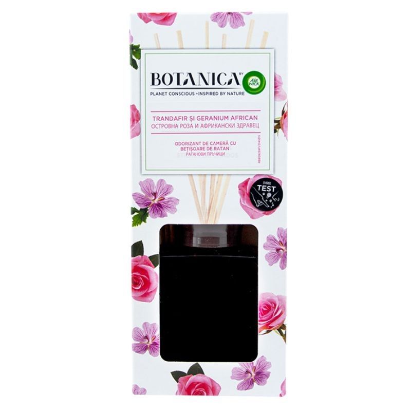 Ароматизатор Ратанови Пръчици Botanica Островна Роза и Африкански Здравец Air Wick 80 мл