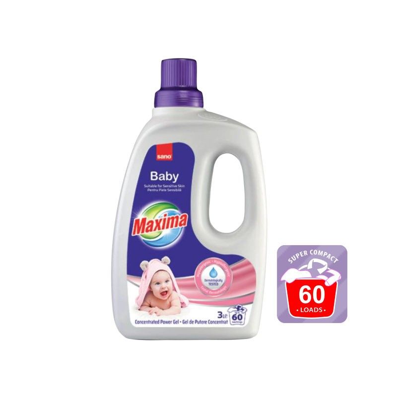 Гел за Пране Sano Maxima Power Gel Baby Концентриран 60 пр. 3 л