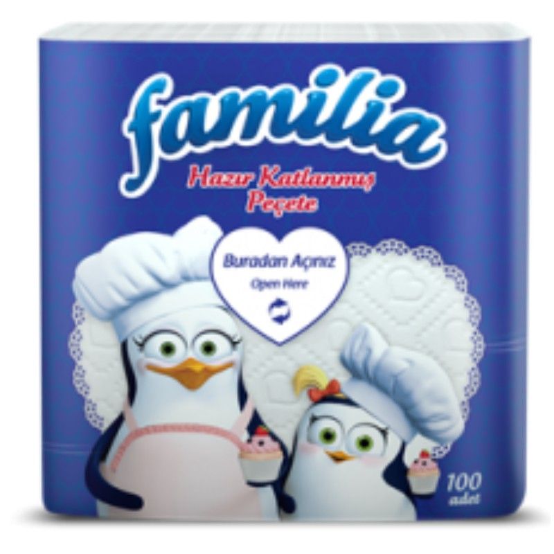 Салфетки Familia Сгънати 100 бр