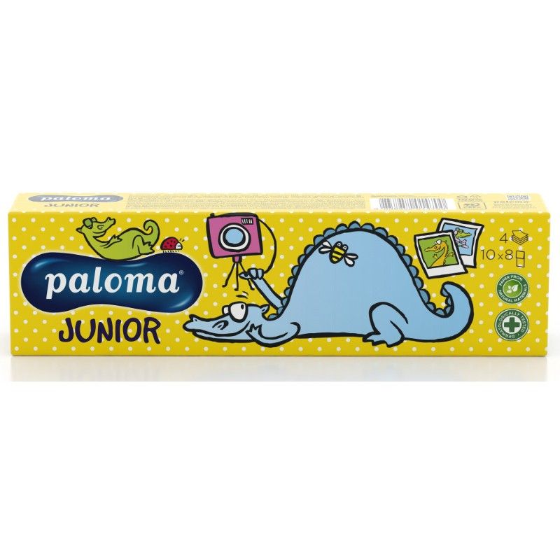 Носни Кърпички Paloma Junior Четирипластови 10 х 8 бр