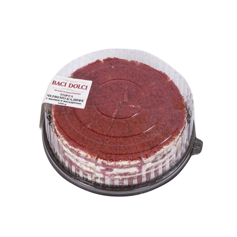 Замразена Торта Baci Dolci Червено Кадифе с Малини 1.2 кг