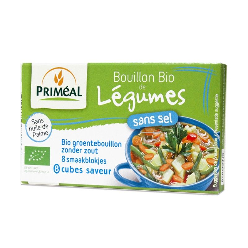 Био Зеленчуков Бульон Primeal без Сол и Палмово Масло 8 бр х 9 г