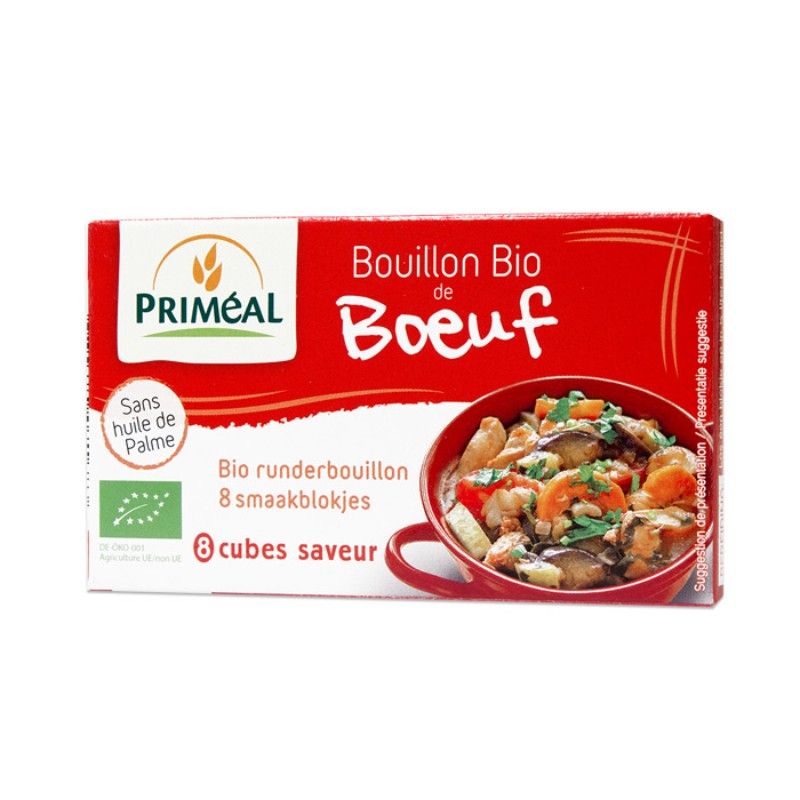 Био Телешки Бульон Primeal без Палмово Масло 8 бр х 10 г