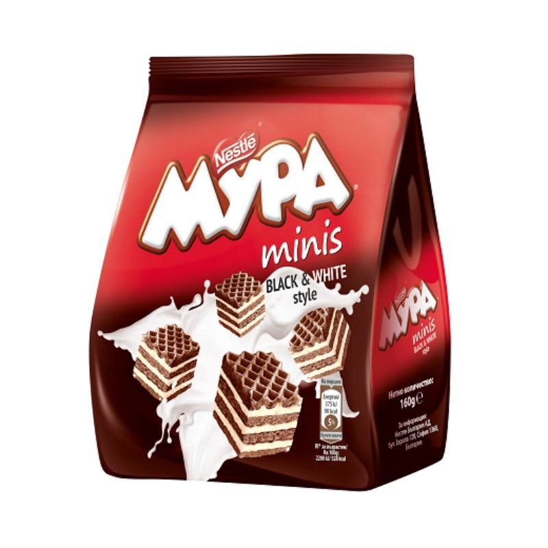 Вафли Мура Minis Черно Бяло 160 г