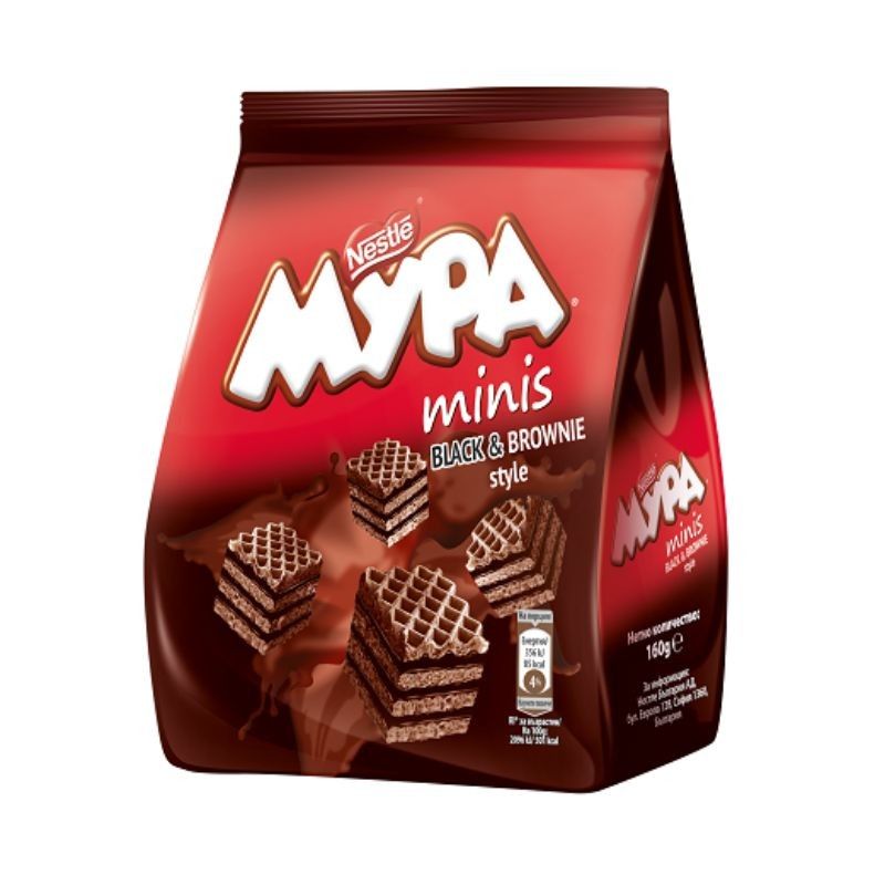 Вафли Мура Minis Черно Брауни 160 г