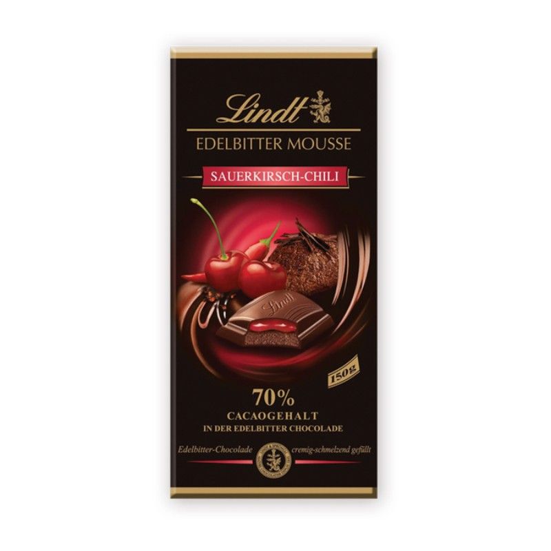 Тъмен Шоколад Lindt Creation Мус 70% Какао Вишна и Чили 150 г