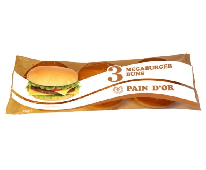 Питки за Хамбургер Pain D'or Мега Бъргър 3 бр 240 г
