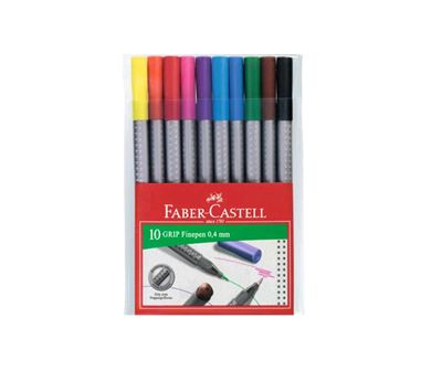 Тънкописци Faber-Castell Grip 0.4 10 бр 10 цвята