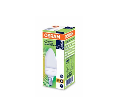 Енергоспестяваща крушка Osram Е14 9W свещ 1бр топла светлина 