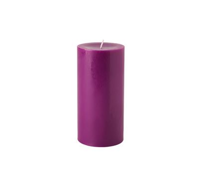 Ароматизирана лилава свещ - цилиндър, цъфтящи цветя 14см