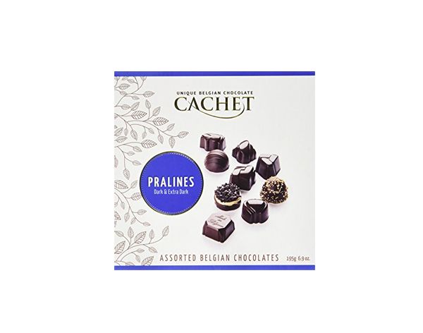 Пралини Черен и Екстра черен шоколад Cachet 195гр (синя кутия)
