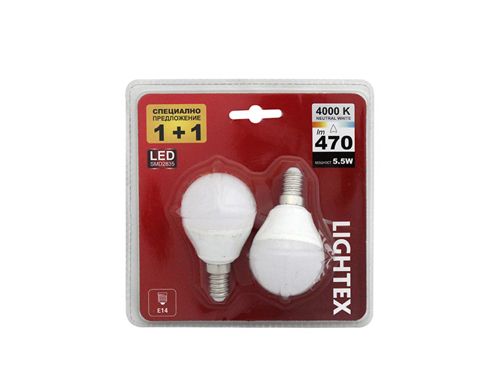 LED лампи Lightex 5.5W E14 2бр Специално предложене