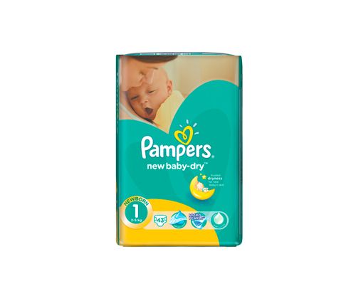 Бебешки пелени Pampers new baby dry 1 (2-5kg) 43бр