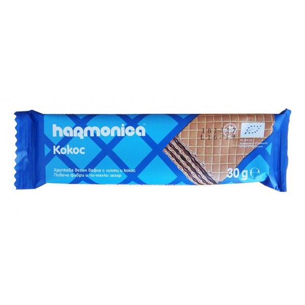 Вафла с Кокос Harmonica Веган 30 г (синя)