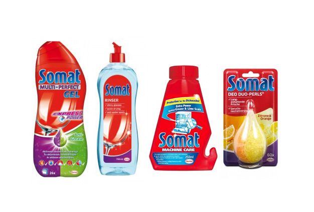 Пакет Somat: Гел за Съдомиялна + Rinser + Препарат за Почистване + Ароматизатор